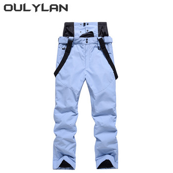 Ски панталон Oulylan с висока талия, подвижни мъжки, дамски, възрастни ски панталони, сноуборд облекло, ветроустойчиви, водоустойчиви топли двойки панталони за сняг