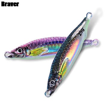 3D Long Cast Jig Fishing Lure 10g 15g 20g 25g Shore Jigging Sea Fishing Slow Jig Micro Jigg Ultra Slim Laser Artificial Bait