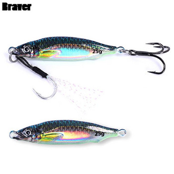 3D Long Cast Jig Fishing Lure 10g 15g 20g 25g Shore Jigging Sea Fishing Slow Jig Micro Jigg Ultra Slim Laser Artificial Bait