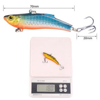 1 τεμ. Winter Ice Fishing Lure 7cm/18g Sinking Isca Artificial Rattlin Vibration VIB Hard Bait Crankbait Treble Hooks Tackle