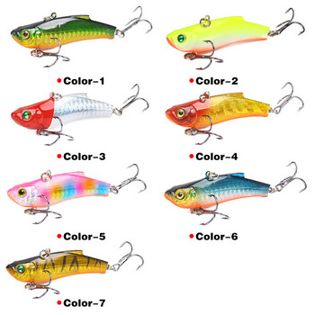 1 τεμ. Winter Ice Fishing Lure 7cm/18g Sinking Isca Artificial Rattlin Vibration VIB Hard Bait Crankbait Treble Hooks Tackle