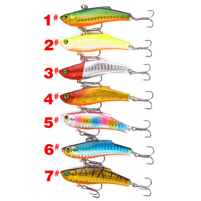 1 buc. Nalucă de pescuit cu gheață de iarnă 7cm/18g scufundare Isca artificială Rattlin vibrație VIB momeală tare Crankbait cârlige înalte