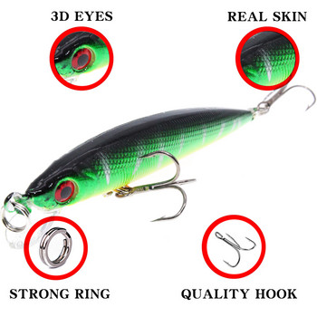 1 ΤΕΜ 9cm 6g Minnow Fishing Lures Wobbler Hard Baits Crankbaits ABS Τεχνητό δέλεαρ για Είδη ψαρέματος Bass Pike