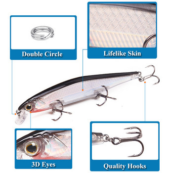 Minnow Fishing Lure Mino Baits Weights12.9g /11cm Bass Fishing Jerkbait Articulos De Pesca Isca Изкуствена фалшива риба