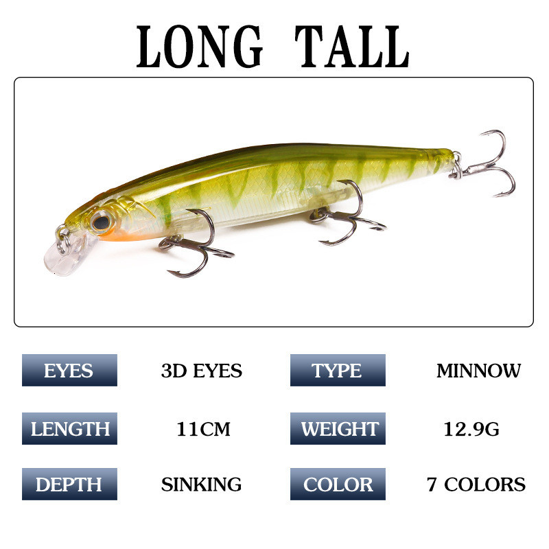 Nalucă de pescuit Minnow Mino Baits Weights12.9g /11cm Bass Fishing Jerkbait Articulos De Pesca Isca Artificial Fake Fish