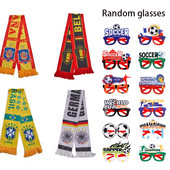 Κασκόλ και γυαλιά ποδοσφαίρου Φουλάρι ποδοσφαίρου διπλής όψης εμπριμέ υψηλής ευκρίνειας Ζωντανά χρώματα Ζωηρά διακοσμητικά στηρίγματα