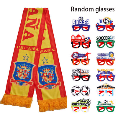 Κασκόλ και γυαλιά ποδοσφαίρου Φουλάρι ποδοσφαίρου διπλής όψης εμπριμέ υψηλής ευκρίνειας Ζωντανά χρώματα Ζωηρά διακοσμητικά στηρίγματα