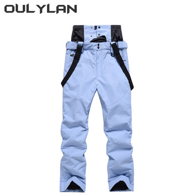 Oulylan Men Women Ski Pant High-waist Removable Adult Skiing Trousers Snowboard Wear Windproof Waterproof Warm Couple Snow Pants