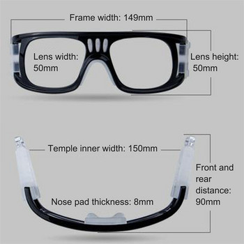 Очилата могат да бъдат оборудвани с очила за обучение за късогледство PC Full Frame За игри с топка на открито като баскетбол и футбол