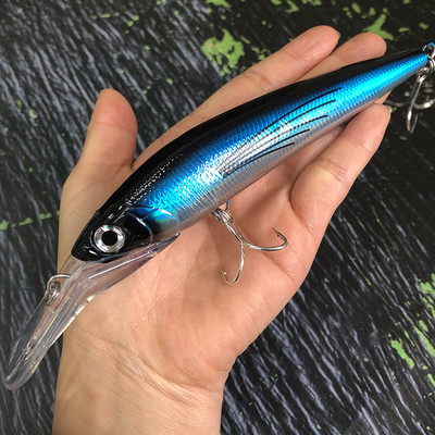 140 mm 40 g uppuv trolling Slim Minnow kalapüügipeibutis vobler Long Casting ujumissööt mereahvena 3D kunstlikule kõvale söödale