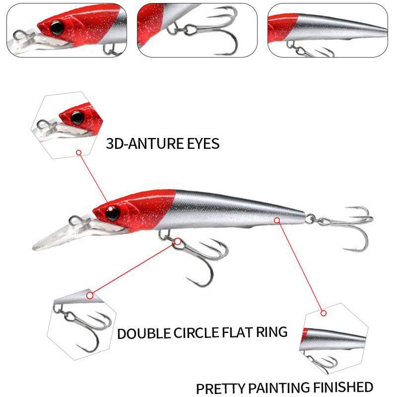 140 mm 40 g uppuv trolling Slim Minnow kalapüügipeibutis vobler Long Casting ujumissööt mereahvena 3D kunstlikule kõvale söödale