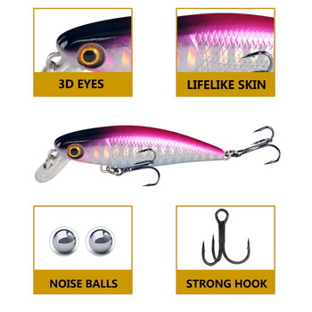 1 ΤΕΜ Ποιότητας Wobblers 6,5cm 4,5g Trolling Minnow Fishing Lure on Pike Pesca Artificial Hard Crankbait Fish Bait Peche Carp