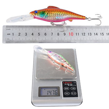 1PCS Воблери за дълбоко гмуркане Риболовни примамки 12,5cm 15g Big Crankbait Minnow Trolling Пластмасова изкуствена твърда стръв за Bass Pike Carp