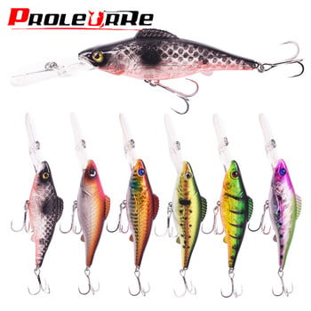 1PCS Воблери за дълбоко гмуркане Риболовни примамки 12,5cm 15g Big Crankbait Minnow Trolling Пластмасова изкуствена твърда стръв за Bass Pike Carp