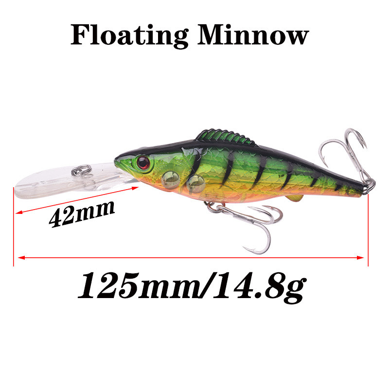 1 buc. Naluci de pescuit Wobblers de scufundare adâncă 12,5 cm 15 g Momeală mare Crankbait Minnow Trolling Plastic Artificial Hard Momeal pentru crap Stiuca Bas
