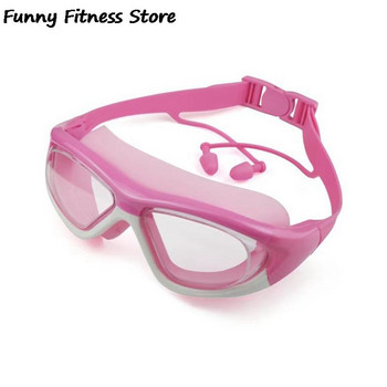 Комплект 2 в 1 Професионални очила за плуване Детски силиконови колани Очила за плуване Детски очила за подводно гмуркане с тапа за уши