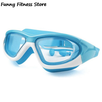 Комплект 2 в 1 Професионални очила за плуване Детски силиконови колани Очила за плуване Детски очила за подводно гмуркане с тапа за уши