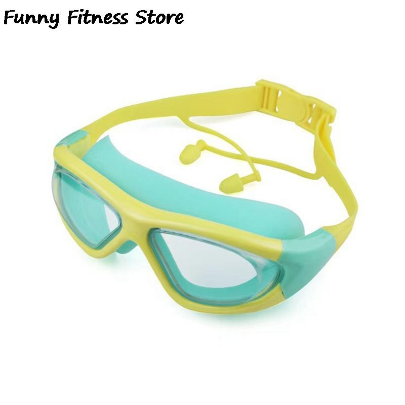 2-ühes komplekt Professionaalsed ujumisprillid Lastele Silikoonist rihmad Ujumisprillid Lastele Veealuse sukeldumise prillid Kõrvatropiga