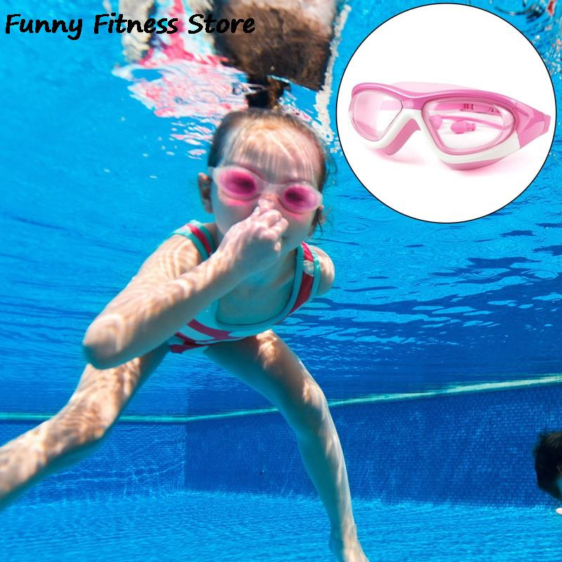 2-ühes komplekt Professionaalsed ujumisprillid Lastele Silikoonist rihmad Ujumisprillid Lastele Veealuse sukeldumise prillid Kõrvatropiga