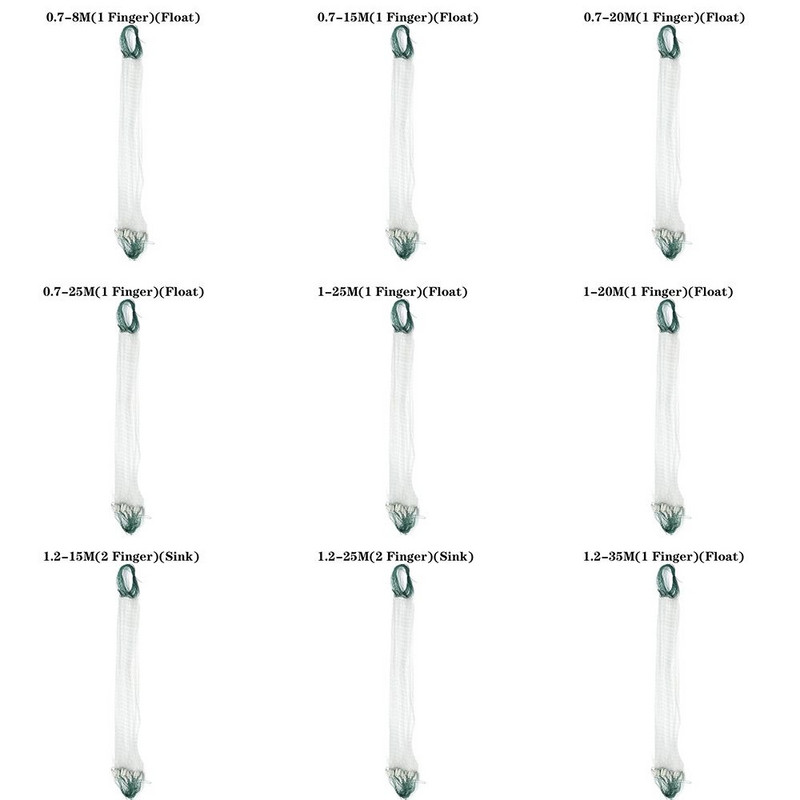 8/15/20/25M издръжлива найлонова рибна мрежа Ръчно отлята монофилна риболовна мрежа Капан за плувка Единична мрежа Аксесоари за инструменти за мрежа