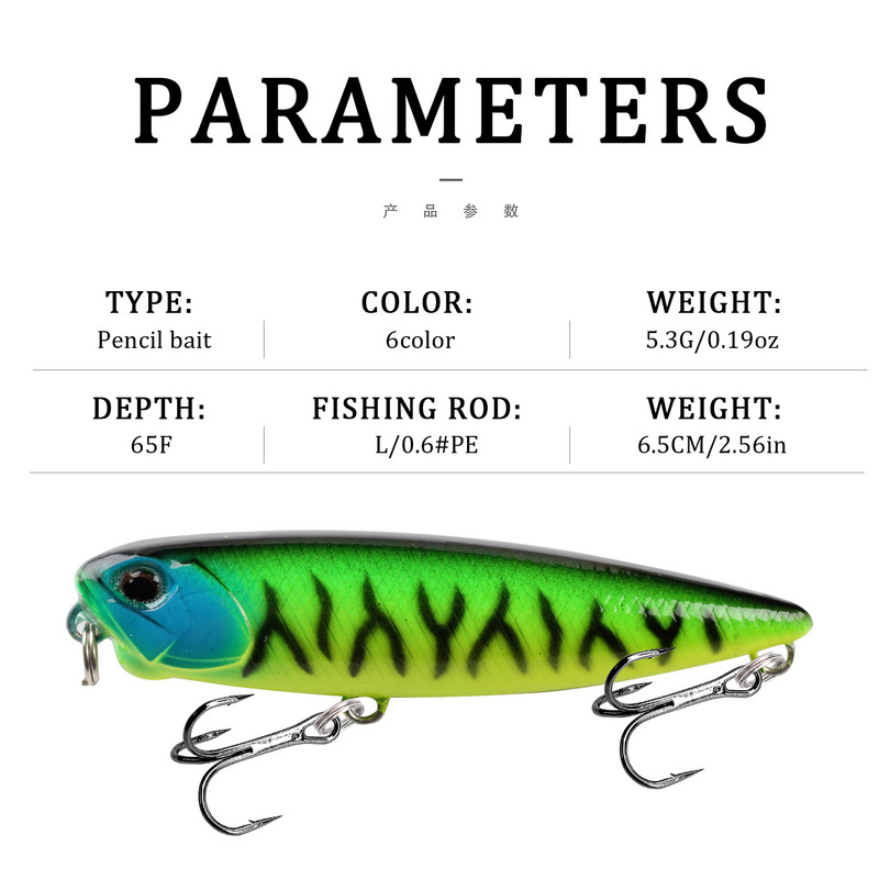 1tk Mini kalastuslant ujuv pliiatssööt 5 mm 3g väntsööt Tehisplastist kõva sööt Vooblerid Bass haugi kalastustarbed