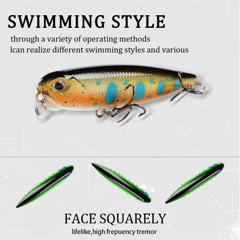 1tk Mini kalastuslant ujuv pliiatssööt 5 mm 3g väntsööt Tehisplastist kõva sööt Vooblerid Bass haugi kalastustarbed