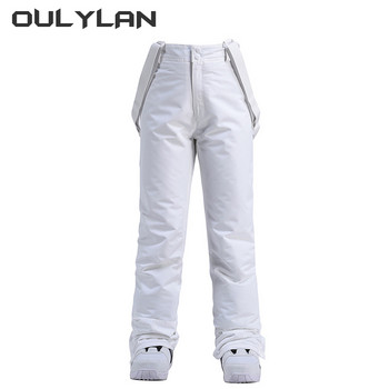 Oulylan Ски панталони Мъжки Дамски Ветроустойчиви Водоустойчиви зимни удебелени панталони за сняг Спорт на открито Сноуборд Панталони с дишащи презрамки