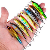 1 ks Rybárska návnada na ryby Minnow 7 cm 5,7 g Umelá tvrdá návnada na basy, voblery, crankbait 3D očká, potápavé plastové návnady, ryby, rybárčenie