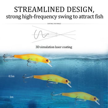 1 бр. потъваща риболовна примамка Minnow, воблери, твърда изкуствена примамка, 3D очи, 8 см, 8,5 г, висококачествена Crankbait, пластмасова примамка Fish Pesca