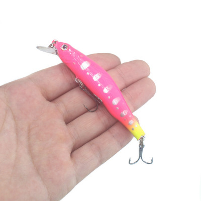 1tk uppuvad Minnow Fishing Lure Voblerid kõva kunstsööt 3D silmad 8cm 8,5g Kvaliteetne Crankbait Plastsöödad Fish Pesca