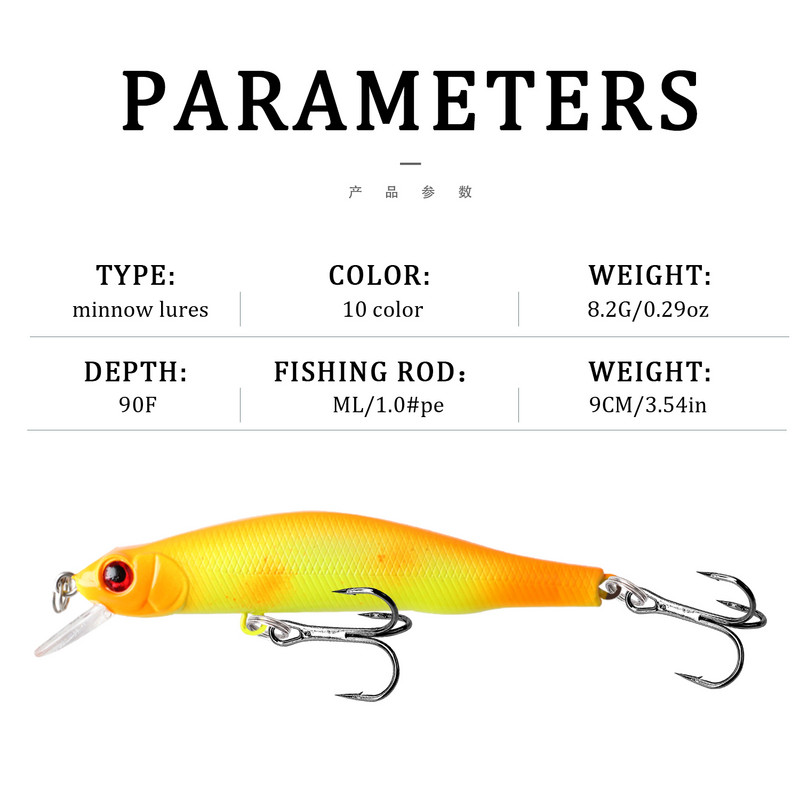 1tk uppuvad Minnow Fishing Lure Voblerid kõva kunstsööt 3D silmad 8cm 8,5g Kvaliteetne Crankbait Plastsöödad Fish Pesca