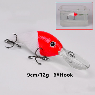 1 tk helendav sööt punase peaga valge keha ujuv vesi Mino plastist kõva sööt biooniline sööt helendav veealuse pliiatsiga püügivarustus