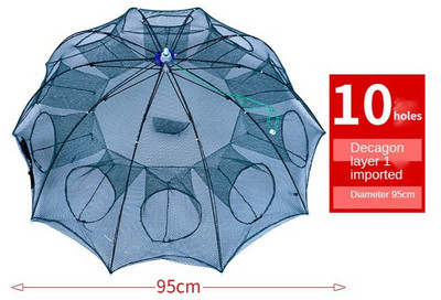 4-16 τρύπες Ενισχυμένο δίχτυ ψαρέματος Κλουβί γαρίδας Πτυσσόμενο νάιλον αυτόματο σχήμα ομπρέλας Παγίδα ψαριών χυτό πτυσσόμενο δίχτυ προσγείωσης