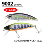 1Gb 48mm 6,5g Grimstošs Minnow Lure Hard Bait Vobleri Minnow Karpu zvejas vilinājums Isca Pesca Mākslīgais Minnow Lure foreļu bass