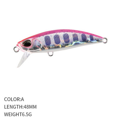1Gb 48mm 6,5g Grimstošs Minnow Lure Hard Bait Vobleri Minnow Karpu zvejas vilinājums Isca Pesca Mākslīgais Minnow Lure foreļu bass