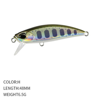 1Gb 48mm 6,5g Grimstošs Minnow Lure Hard Bait Vobleri Minnow Karpu zvejas vilinājums Isca Pesca Mākslīgais Minnow Lure foreļu bass