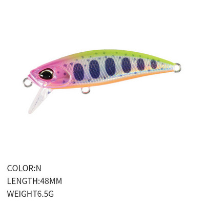 1Gb 48mm 6,5g Grimstošs Minnow Lure Hard Bait Vobleri Minnow Karpu zvejas vilinājums Isca Pesca Mākslīgais Minnow Lure foreļu bass