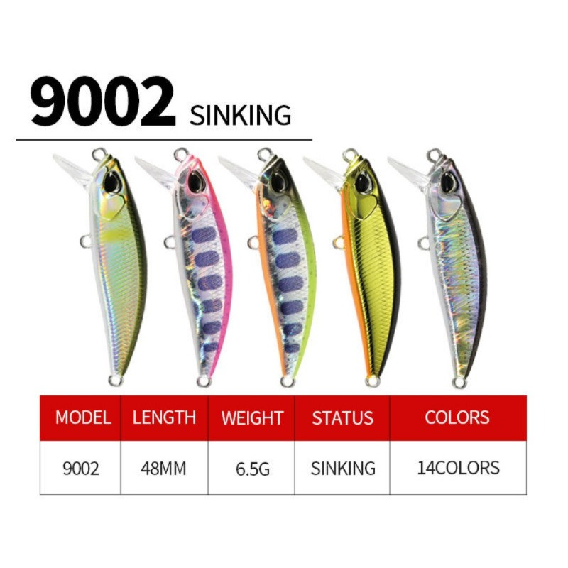 1db 48mm-es 6,5g-os süllyedő Minnow csali kemény csali wobblerek Minnow pontyhorgász csali Isca Pesca mesterséges Minnow csali pisztrángsügérhez