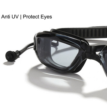 Мъже, жени, професионални водоустойчиви противозамъгляващи се прозрачни очила за плуване, плувен басейн, очила за водни спортове, очила със силиконови тапи за уши
