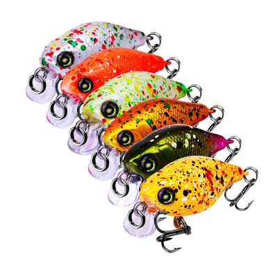 1 kom Crank mamac za pecanje Wobblers 45 mm 4,3 g Mini Crankbait Umjetni plastični tvrdi mamac Pribor za pecanje bas štuka