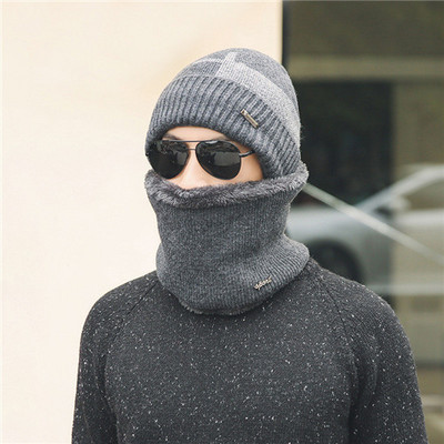 Πλεκτές σαλιάρες για τον λαιμό, καπέλο για χειμερινό χιόνι, αθλήματα, ανδρικά σκέιτμπορντ Beanie Skullies Beanies Thicken Plus Velvet Scarf Mask