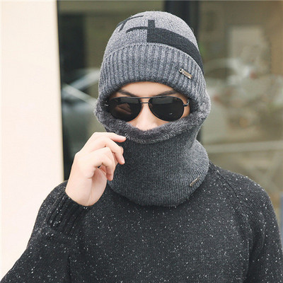 Πλεκτές σαλιάρες για τον λαιμό, καπέλο για χειμερινό χιόνι, αθλήματα, ανδρικά σκέιτμπορντ Beanie Skullies Beanies Thicken Plus Velvet Scarf Mask