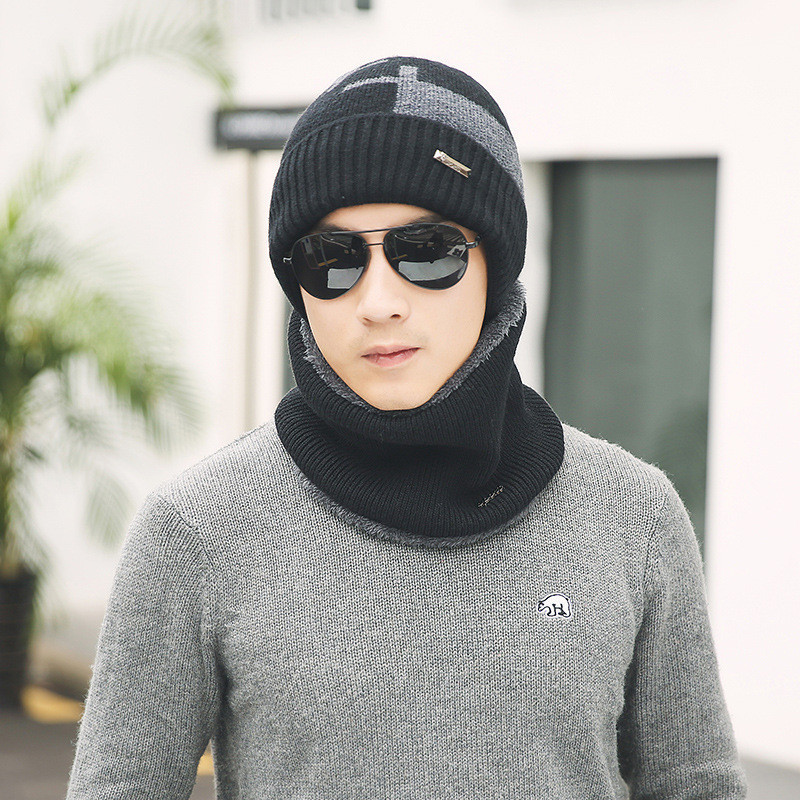 Πλεκτές σαλιάρες για τον λαιμό, καπέλο για χειμερινό χιόνι, αθλήματα, ανδρικά σκέιτμπορντ Beanie Skullies Beanies Thicken Plus Velvet Scarf Mask