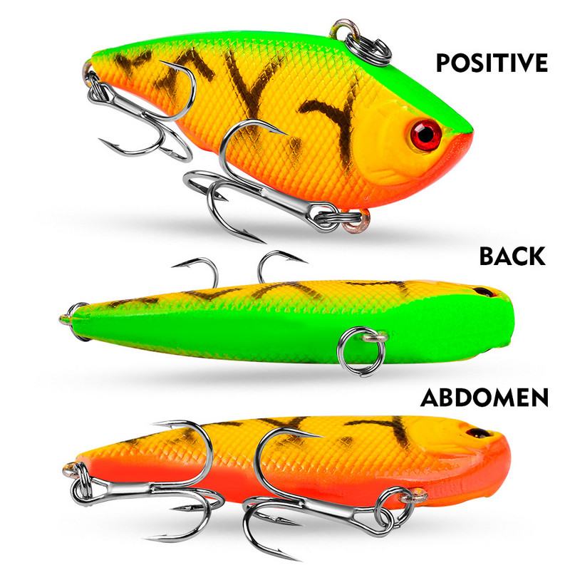 VIB 55 mm 7,5 g voblerite kalastustarbed, lantide vibratsioonisööt täissügavusega tehistarvikute jaoks