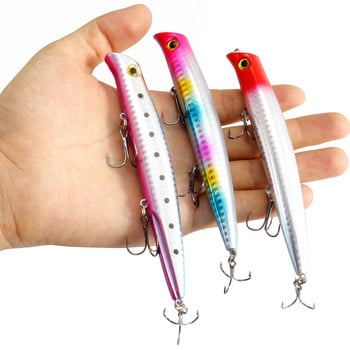 Topwater Popper Floating Fishing Lure 12,8cm 15g 3 Treble Hooks Wobbler Plastic HardBait Tackle Jerkbait Pesca Artificial Bait