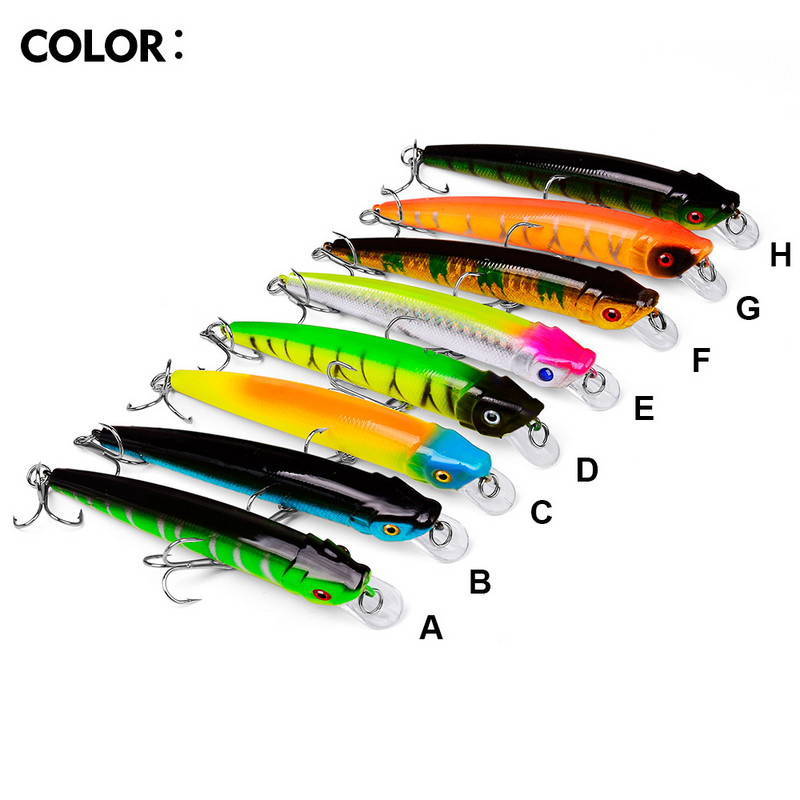 Sunlure 1PCS Floating Minnow Bait 9,5cm-8g Surface Fishing Lure Hard Artificial Wobbler Noisy Swimbait Bass Bait Fishing Trackle