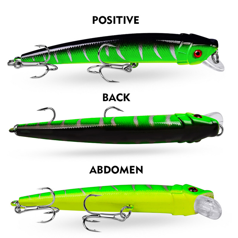 Sunlure 1PCS Floating Minnow Bait 9,5cm-8g Surface Fishing Lure Hard Artificial Wobbler Noisy Swimbait Bass Bait Fishing Trackle