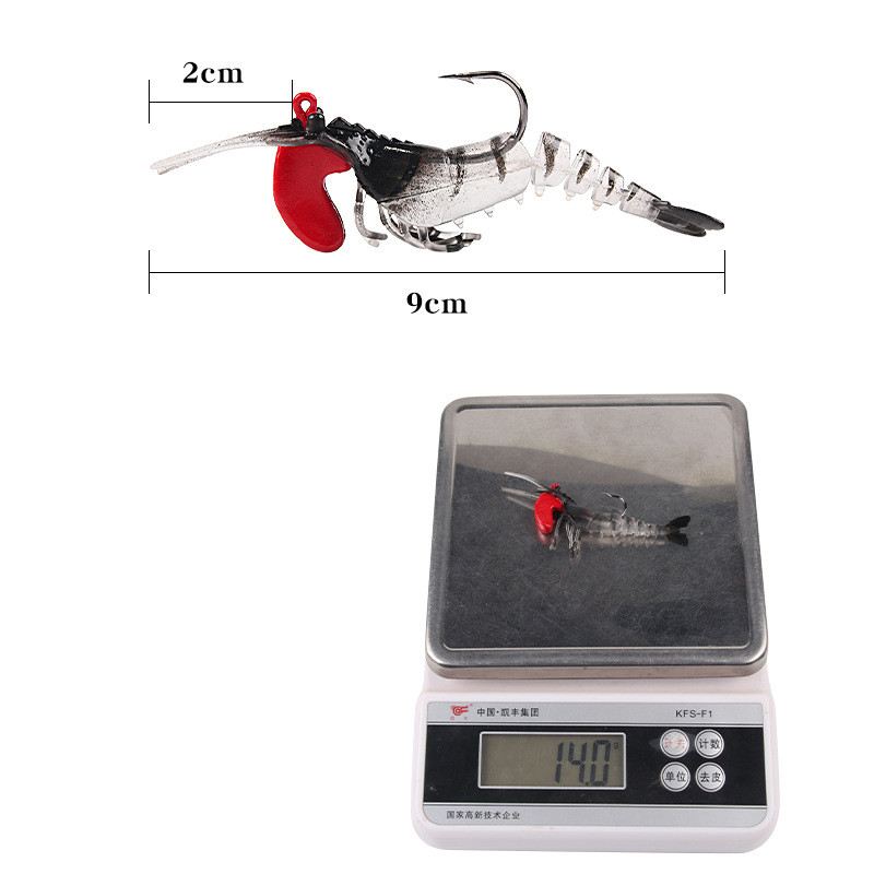 9CM/14g Multimazgas Penkios dalys Žvejyba Krevetės Krevetės Krevetės Masalai Karšių masalai Šviečiančios krevetės Upės masalas Žvejyba sūriame vandenyje