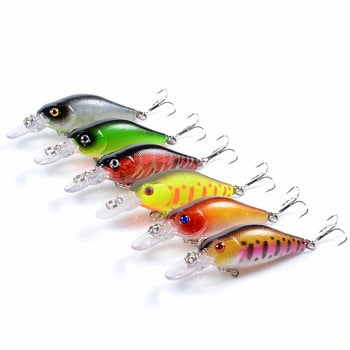 Minnow Fishing Lure, 70mm, 6,8g, Σκληρό Δόλωμα Topwater, Wobbler, Jig Bait, Crankbait Carp, Ριγέ μπάσο, SwimBait για είδη ψαρέματος, 1 τεμ.