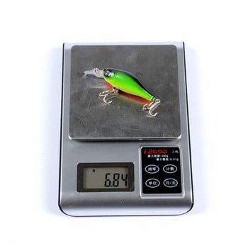 Minnow Fishing Lure, 70mm, 6,8g, Σκληρό Δόλωμα Topwater, Wobbler, Jig Bait, Crankbait Carp, Ριγέ μπάσο, SwimBait για είδη ψαρέματος, 1 τεμ.